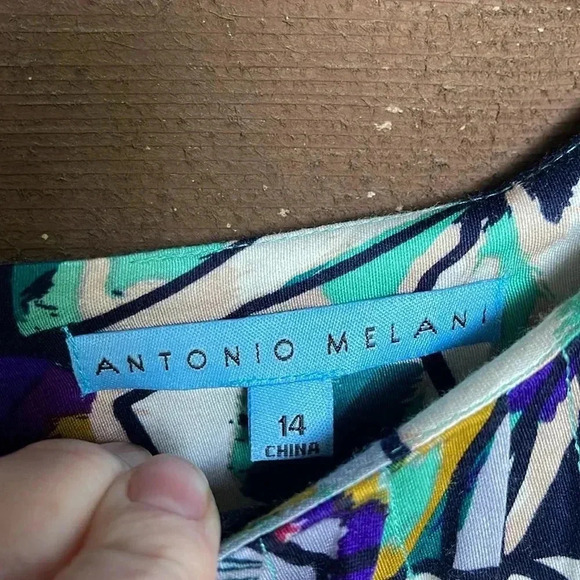 Antonio Melani bold abstract print dress size 14 - Picture 2 of 7